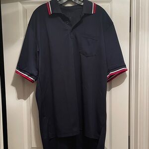 Classic Navy Polo Shirt with Red and White Trim